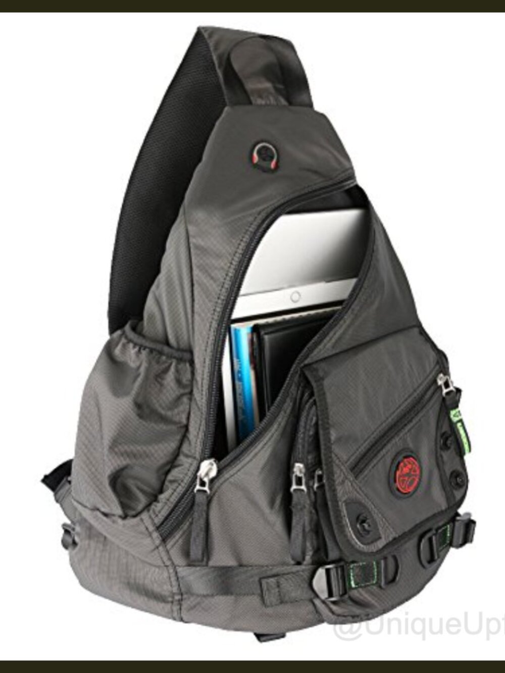Large Sling Bag Laptop Backpack Crossbody Travel Rucksack Water Resistant Nylon